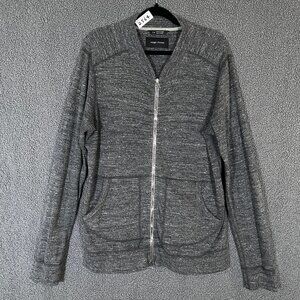 Wings + Horns Cotton Full Zip Sweater Cardigan - Men's Size L - Gray
